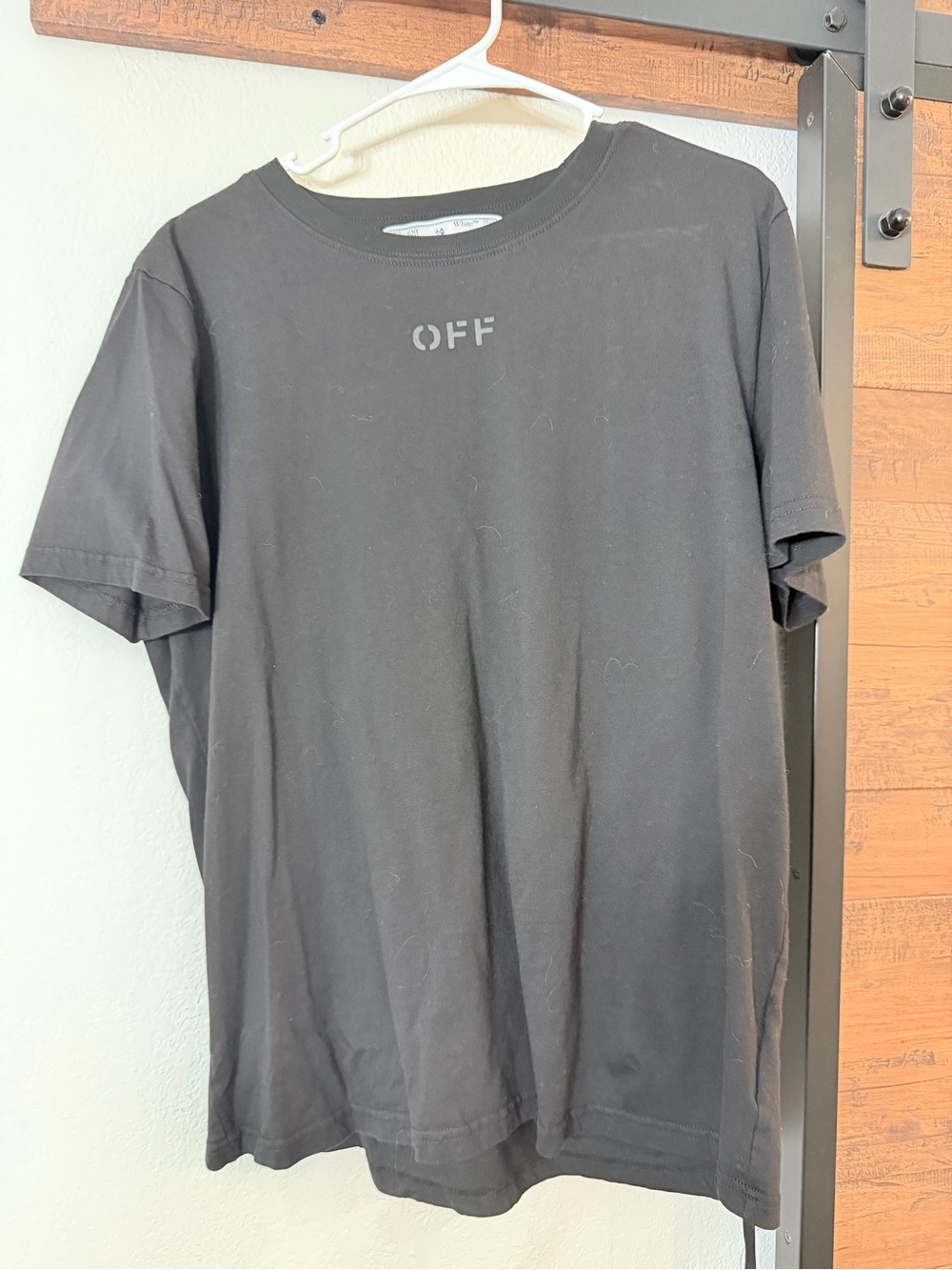 Off-White Black Crewneck T-Shirt with 'OFF' Chest Print